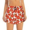 thumbnail image 2 of Gukieu Tomatoes Print Women's Sports Shorts with Drawstring Elastic Waistband for Running, Yoga, Fitness-XX-Large, 2 of 7