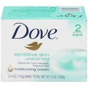Dove Sensitive Skin Beauty Bar Soap, 4.25 Ounce - 2 Per Pack -- 24 Packs Per Case.