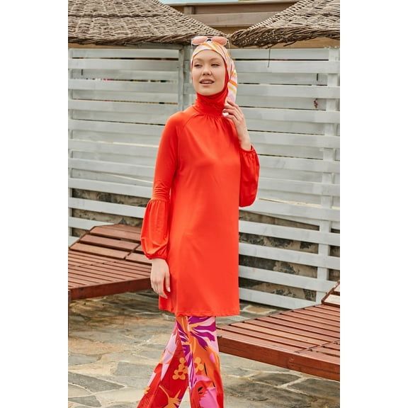 Lycra Orange Burkini Modest Swimwear M2317 USA