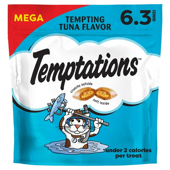 Temptations Classic Tempting Tuna Flavor Crunchy And Soft Treats For Cats, 6.3 Oz Pouch