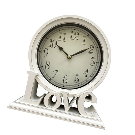 Retro Quiet Movement Love Letter Desk Shelf Clock for Home Or Office Decoration