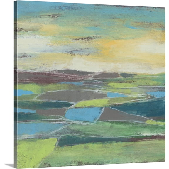 Great BIG Canvas | "Fragmented Field II" Canvas Wall Art - 16x16