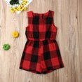 thumbnail image 2 of ITFABS Mommy and Me Matching Playsuit, Plaid Buttons Short Wide-Leg Playsuit, 2 of 7