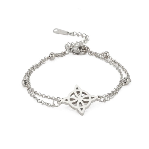 lanema Geometric Witch Knot Charm Bracelet Women Female Stainless Steel Chain Love Bangles Jewelry