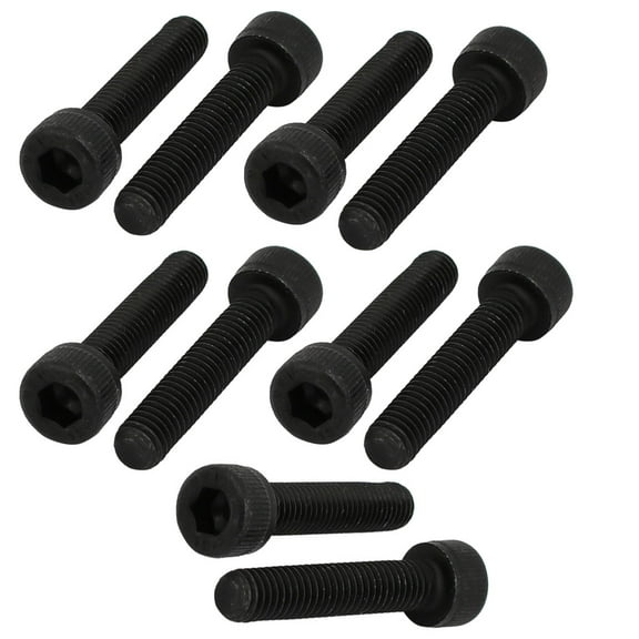 10pcs M5x25mm 12.9 Grade Hex Socket Cap Left Hand Thread Screw Bolt Black
