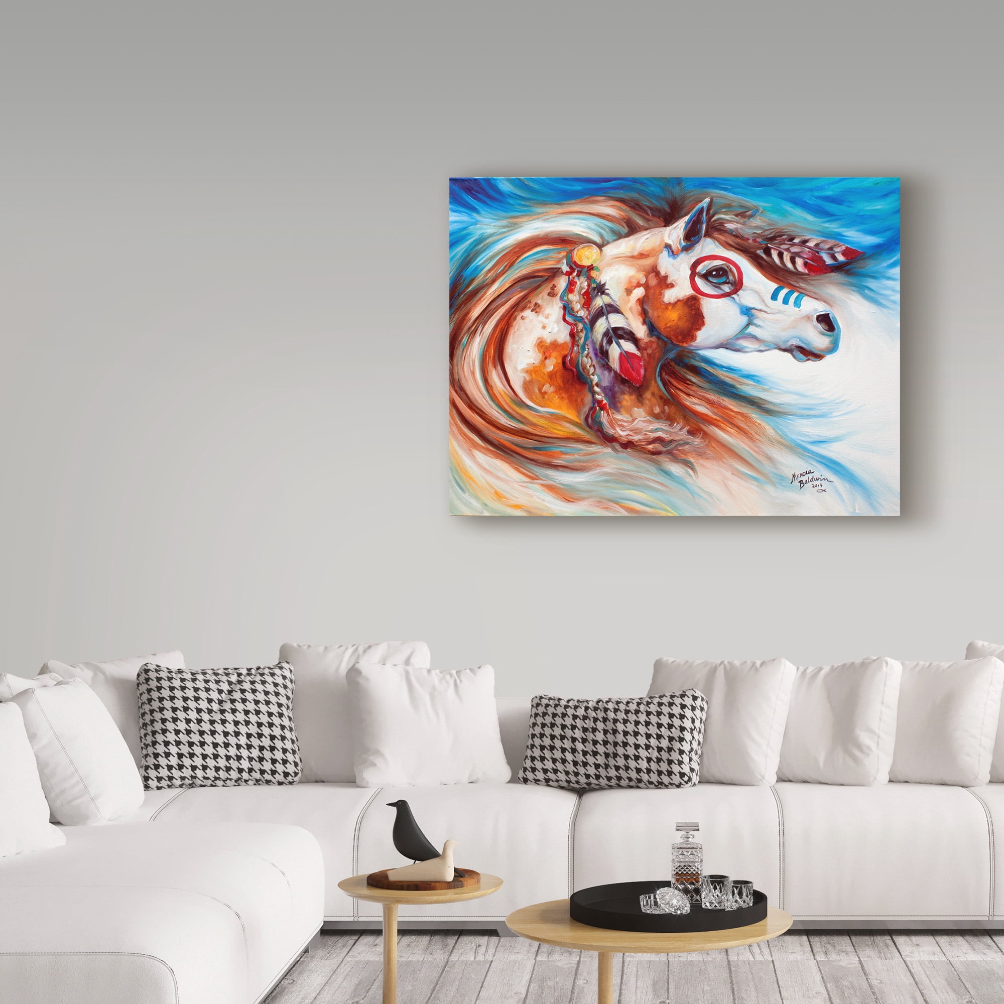 Trademark Fine Art 'Wind Of Thunder Indian War Horse' Canvas Art by Marcia Baldwin