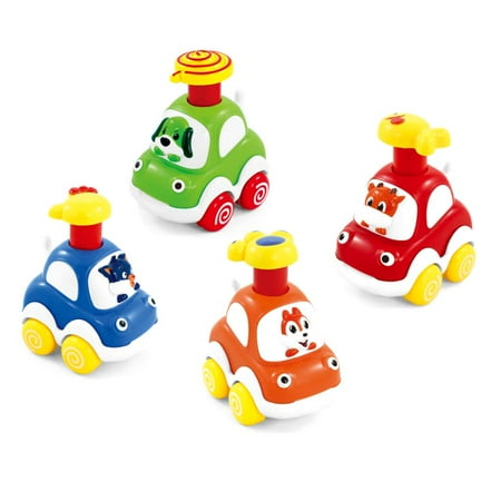 Lightahead? Fun Animal Pressure Cars (Set of 8 ) Press & Play Vehicles for Toddlers