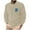 Khaki, variant on Casual Embroidered Patch Fabric Hoodie, Solid Color Round Neck Pullover for Men