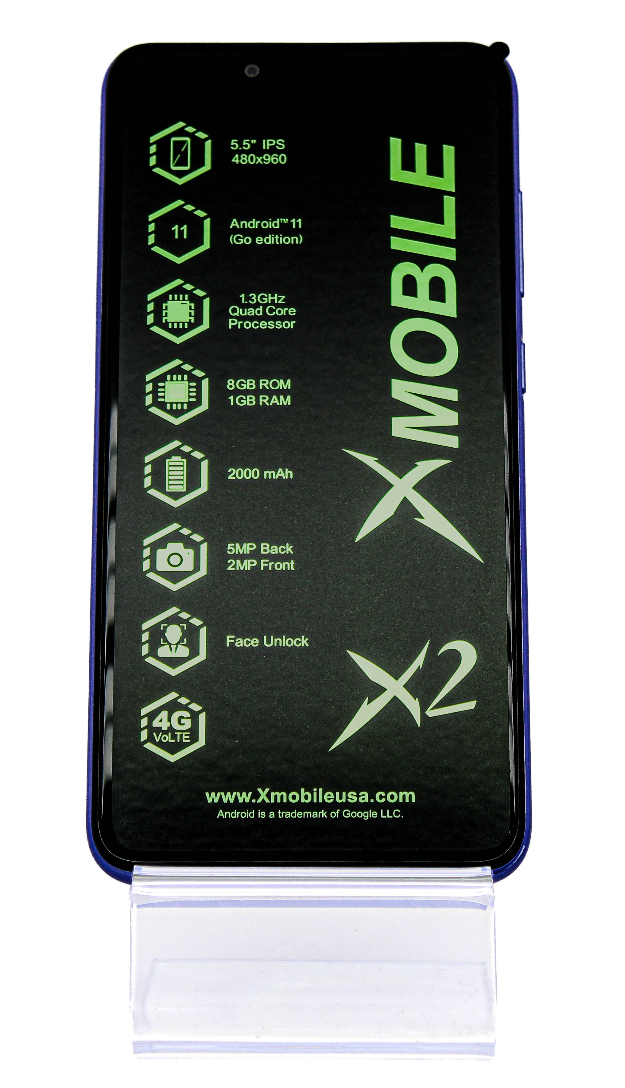 X Mobile Android Smartphone X2 5.5" Display Factory Unlocked 4G