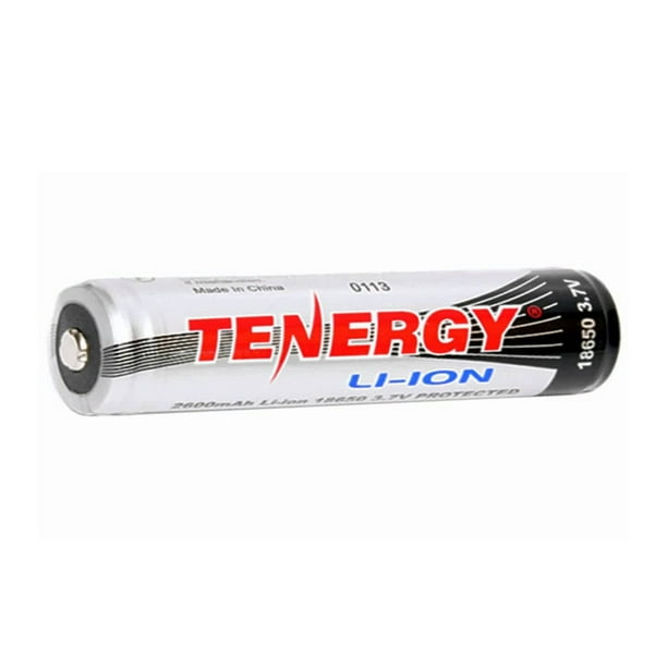 18650 3,7 Volts Tenergy Lithium Ion Bouton Haut Batterie avec Protection PCB (2600 mAh)