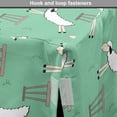 thumbnail image 4 of Sheep Dog Crate Cover, Illustration of Fluffy Animals Jumping over a Fence, Easy to Use Pet Kennel Cover Small Dogs Puppies Kittens, 7 Sizes, Sea Green Taupe Grey, by Ambesonne, 4 of 6