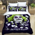 thumbnail image 3 of Juegos de ropa de cama de película de terror B-Beetlejuice, suministros exquisitos, juego de edredón, juego de cama, juego de cama, regalo de cumpleaños de lujo, 3 of 5
