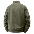 thumbnail image 4 of sdhkgrrt Plus Size Men's Zip Up Collared Long Sleeve Jacket Fall Winter Casual Basic Outwear Solid Trendy Work Business Coats, Army Green L, 4 of 5