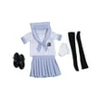 thumbnail image 2 of Conjunto de uniforme escolar para muñeca a escala 1/6, camiseta de manga corta y ropa interior. azul claro, 2 of 9