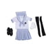 thumbnail image 2 of Conjunto de uniforme escolar a escala 1/6, conjunto de top de manga corta, ropa de moda para mujer, falda azul claro, 2 of 9