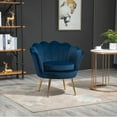 thumbnail image 2 of HOMCOM Modern Accent Chair Velvet Fabric Leisure Club Chair with Gold Legs, 2 of 9