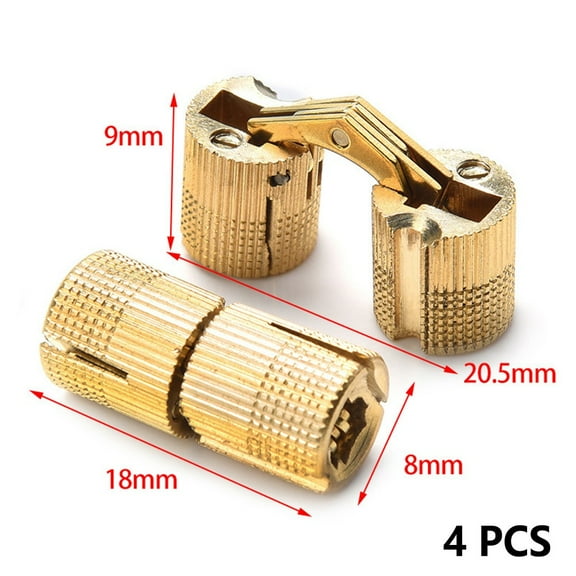 Ana 4pcs Wooden Box Invisible Hinges Jewelry Box Concealed Hinge 8mm10mm12mm Brass Cylindrical Cabinet Furniture Hinges Hardware Home Decor