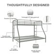 thumbnail image 5 of DHP Dusty Twin-over-Full Metal Bunk Bed with Secured Ladders, Sage Green, 5 of 16