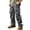 Gray, variant on BaoFuBaoMei Cotton Cargo Pants for Men Big and Tall Elastic Waist Multi Pockets Straight Leg Pants Solid Zipper Fly Outdoor Trousers