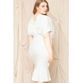 thumbnail image 3 of Pastel by Vivienne Women's Cocktail Formal Bodycon Plus Dress Mermaid Hem Pleats Ivory X-Large, 3 of 4
