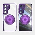 thumbnail image 3 of Allytechgroup Galaxy S24 FE Clear Case with Tempered Glass Lens Protector, Military Grade Shockproof Kickstand Anti-Yellow Anti-Scratch Bumper Phone Case Cover for Samsung Galaxy S24 FE, Darkpurple, 3 of 9