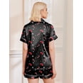 thumbnail image 2 of Ekouaer Christmas Pjs Satin Pajama Set for Women Family Matching Set Silk Button Down Top & Shorts Loungewear Set, 2 of 6
