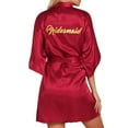 thumbnail image 1 of Lixiuxyad Woman's Robe Long plus Size Women's Wedding Party Robe Letters Kimono Satin Pyjamas Bridesmaid Bathrobe, 1 of 5