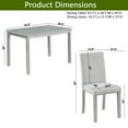 thumbnail image 2 of PORKISS Dining Table Set for 4, Solid Wood Dining Room Set with 1 Rectangular Table 4 Upholstered Chairs, Dinner Table with Padded Chairs for Home Kitchen, Gray, 2 of 11