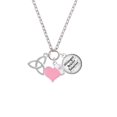 thumbnail image 2 of Delight Jewelry Silvertone Large Trinity Knot - Light Pink Heart Nurse Strong Zoe Necklace, 2 of 4