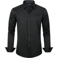 thumbnail image 2 of J.VER Camisas de vestir para hombre, camisa formal de manga larga, elástica, sin arrugas, informal, con botones, 2 of 4