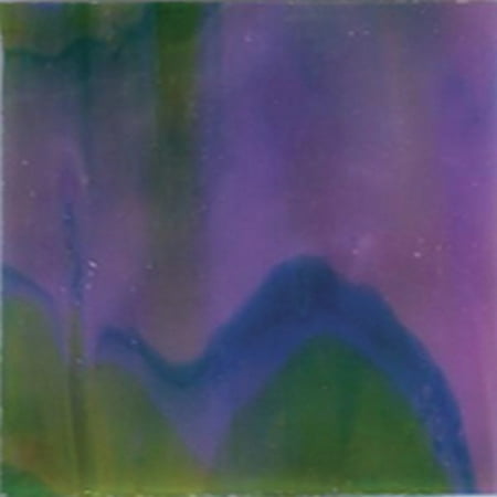 Kokomo Opalescent Glass - Kokomo Opalescent Combination - Purple with Lime & Blue - Stained Glass Sheet - 8