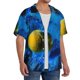 thumbnail image 2 of Fotbe Sports Tennis Ball Camisa Estampada de Manga Corta para Hombre, Casual de Verano, Estilo Playero, Sin Arrugas-Large, 2 of 5