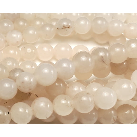 6mm Beige Jade Smooth Round Beads Genuine Gemstone Natural Jewelry Making