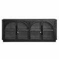 thumbnail image 2 of Modern Contemporary Wood 80" Console with glass doors Fully Assembled Black, 2 of 9