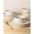 thumbnail image 4 of Stoneware Dinnerware Sets for 4,Round Reactive Glaze Ceramic Plates and Bowls Set,Highly Scratch Resistant | Dishwasher & Microwave Safe Dishes Set,Service for 4(12Pcs), 4 of 9