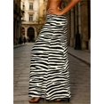 thumbnail image 4 of White Women Zebra Print Fishtail Skirt Stylish Contrast Low Rise Long, 4 of 5