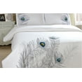 thumbnail image 4 of Peacock Cotton 3-Piece Duvet Cover Set by Blue Nile Mills, California King, Blue-Green, 4 of 5
