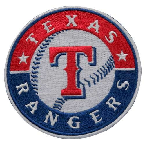 Texas Rangers iron on patch 5 1/2" x 2" vintage light blue 