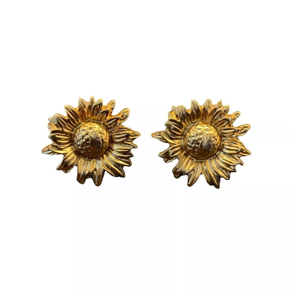 VIVIDELLE Beautiful Gold Sunflower Shaped Earrings Stud Women Exquisite Jewelry Gifts