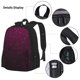 thumbnail image 3 of Disketp Dark Purple Glitter Mochila Estampada de Gran Capacidad con Lonchera y Estuche, Set de 3 Piezas para Estudiantes, 3 of 7