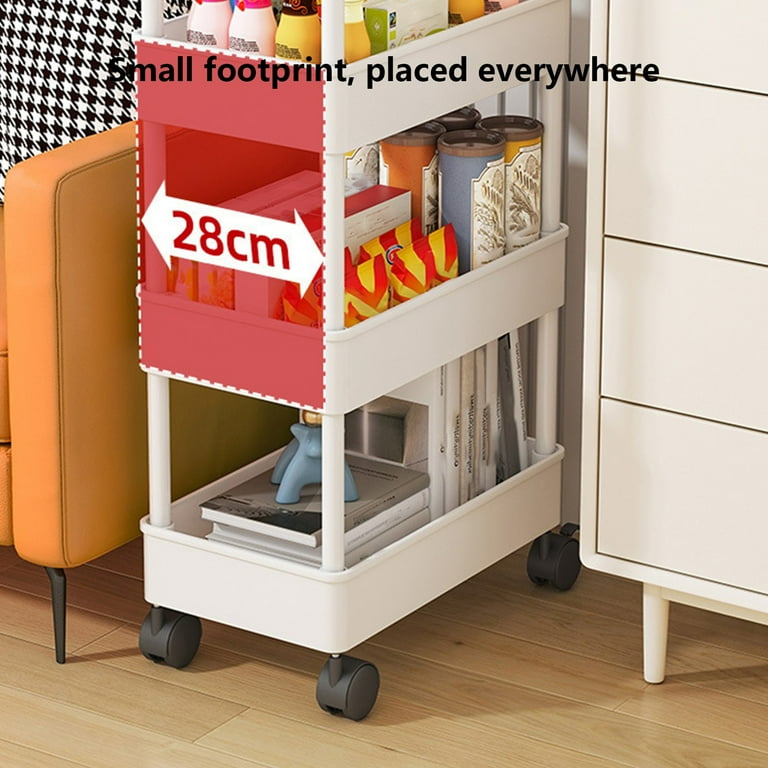 Storage Cart, 4-Tier Mobile Shelving Unit, Bathroom shops Rolling Cart Utility Storage