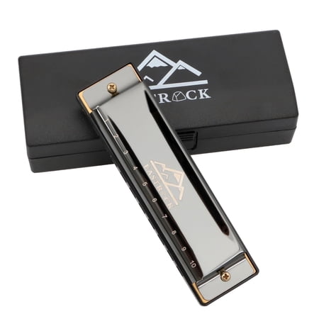 EastRock 10-Hole Blues Harmonica in C Key for Beginners