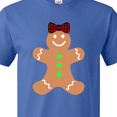 thumbnail image 4 of Inktastic Cute Gingerbread Girl with Red Plaid Bow T-Shirt, 4 of 5