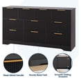 thumbnail image 2 of 10-Drawer Fluted Dresser, 59-Inch Modern Wooden Chest of Drawers & TV Stand, Closet & Clothes Storage Organizer for Bedroom, Living Room, Hallway, Black, 2 of 8