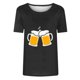 thumbnail image 4 of Tops Cortos para Mujeres, Oktoberfest Casual Impreso Cuello Redondo Manga Corta Camiseta Top Hecho de Poliéster para la Primavera Verano Uso Diario, Camisetas Casuales de Mujer, 4 of 4