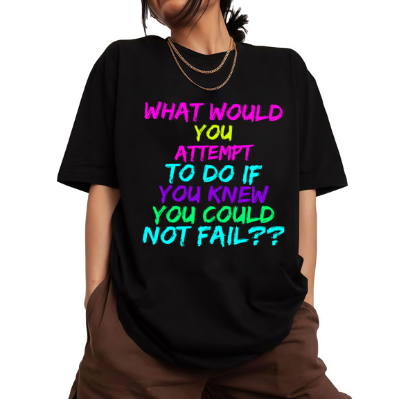 UNISHE Womens Fearless Goal Setting Inspirational Graphic Short Sleeve T-Shirt S-5XL Black Tops