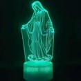 thumbnail image 3 of 3D Night Light Jesus Illusion Lamp 7 Colors Changing Remote Control Led Christian Decorative Table Lamp Christian Prayer Lamp, 3 of 5