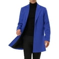 thumbnail image 1 of ABRIGO CHIC INSPIRE para Hombres con Solapa con Muesca y Cierre de Botón de un Solo Pecho, Peso Medio, Manga Larga, 2XL Azul, 1 of 7