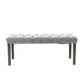 thumbnail image 4 of Jopath Upholstered Tufted Bench Ottoman , Velvet Dining Bench Bedroom Bench Footrest Stool Accent Bench for Entryway Dining Room Living Room, Light Gray, 4 of 6