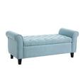 thumbnail image 5 of GZXS 50" Linen Tufted Upholstered Storage Bench with Lift-Top Compartment & Rolled Arms, Multi-Functional Home Seating and Storage Organizer (Light Blue), 5 of 10